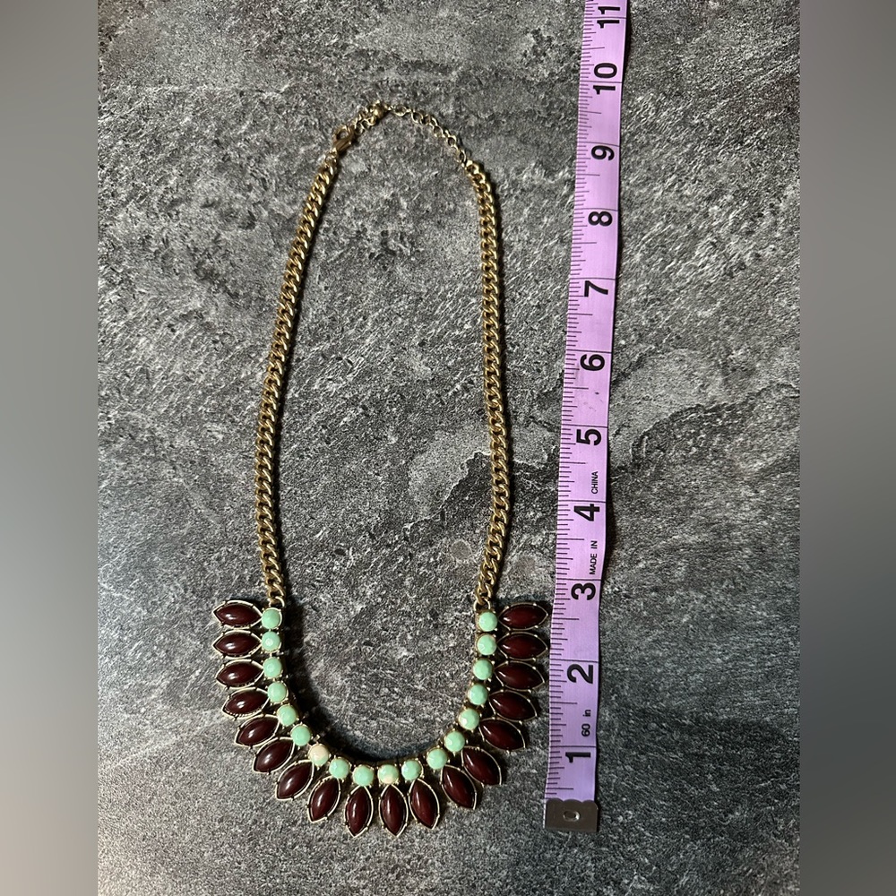 Vintage Gold Chain Necklace with Marquise Cut Stones - Picture 4 of 5